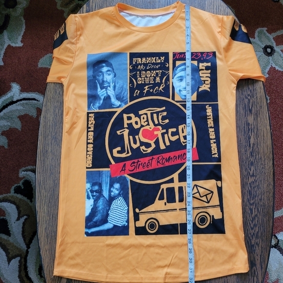 2pac Shakur Poetic Justice Yellow Long Sleeve Shirt Size XL NEW - Picture 6 of 11